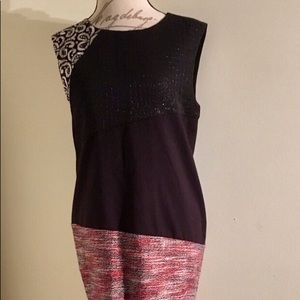 Unique Rachel Roy shift dress mixed pattern  Sz 8